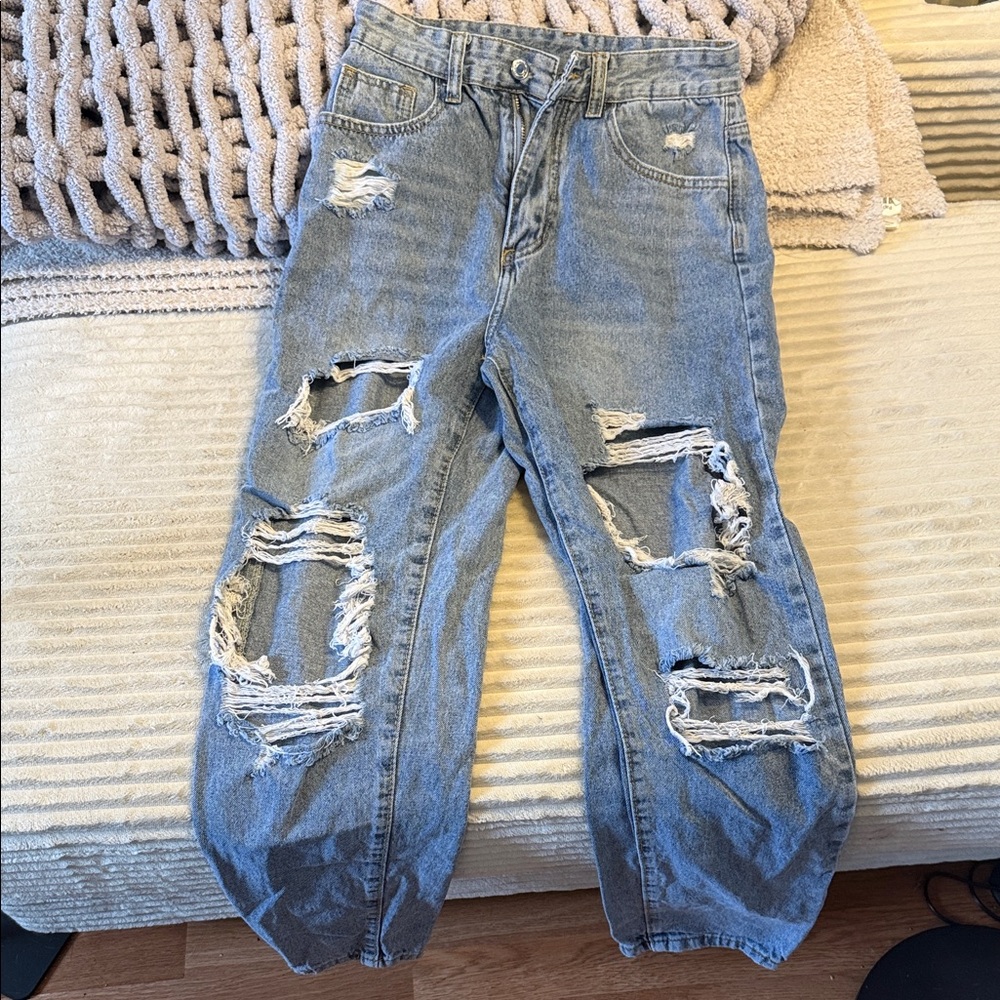 Shein Distressed Blue Jeans